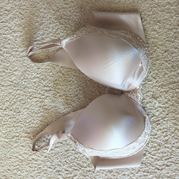 Soma Vanishing Back FC Lace Trim Beige Two Clasp Bra Size 36 C - Picture 1 of 10